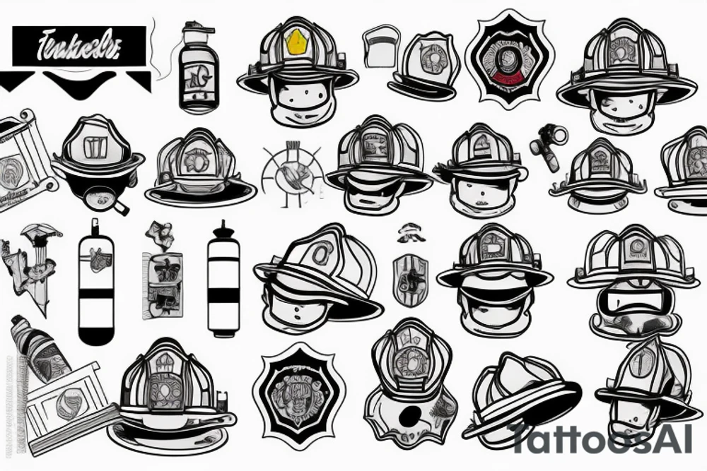 Tired firefighter looks back tattoo idea
