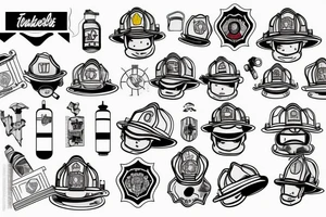 Tired firefighter looks back tattoo idea