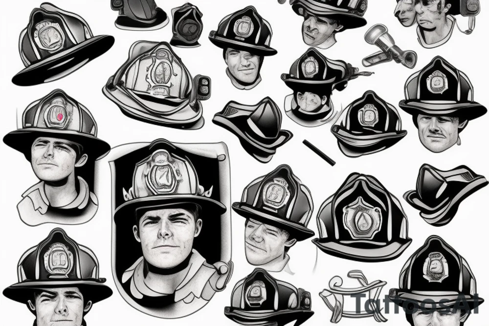 Tired firefighter looks back tattoo idea