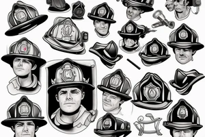 Tired firefighter looks back tattoo idea