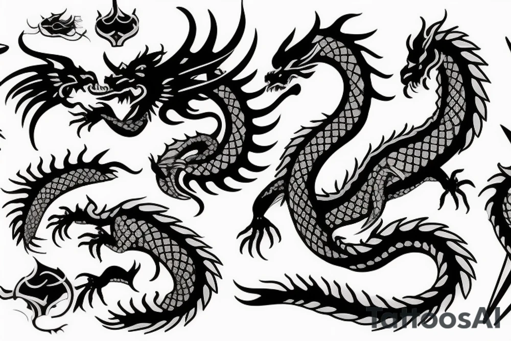 Neo traditional dragon tattoo idea