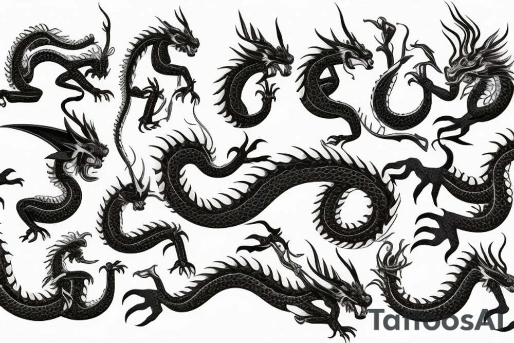 Neo traditional dragon tattoo idea