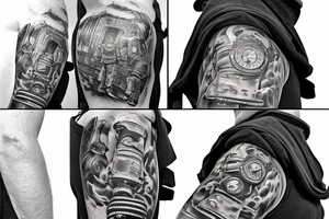Tired firefighter at oil rig tattoo idea