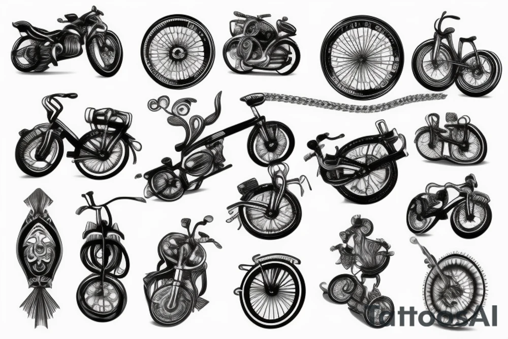tattoo bike chain 3D tattoo idea