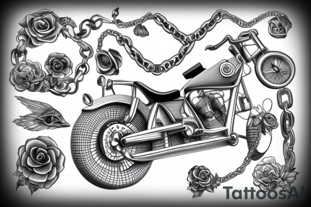tattoo bike chain 3D tattoo idea