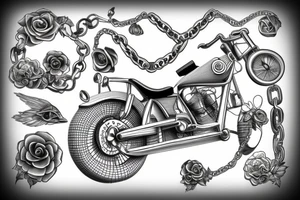 tattoo bike chain 3D tattoo idea