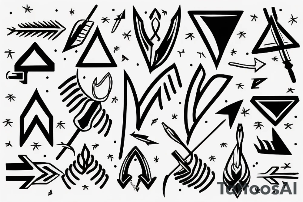 make me a tattoo of an arrow, with signs that mean life is not easy tattoo idea