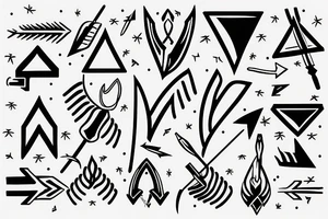 make me a tattoo of an arrow, with signs that mean life is not easy tattoo idea
