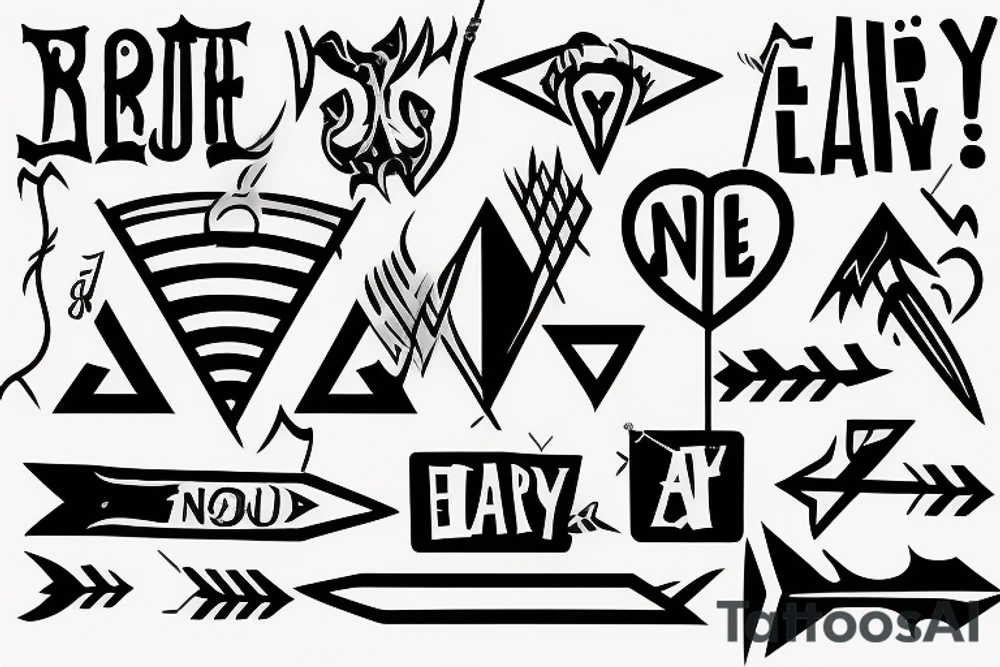 one arrow, with signs that mean life is not easy tattoo idea