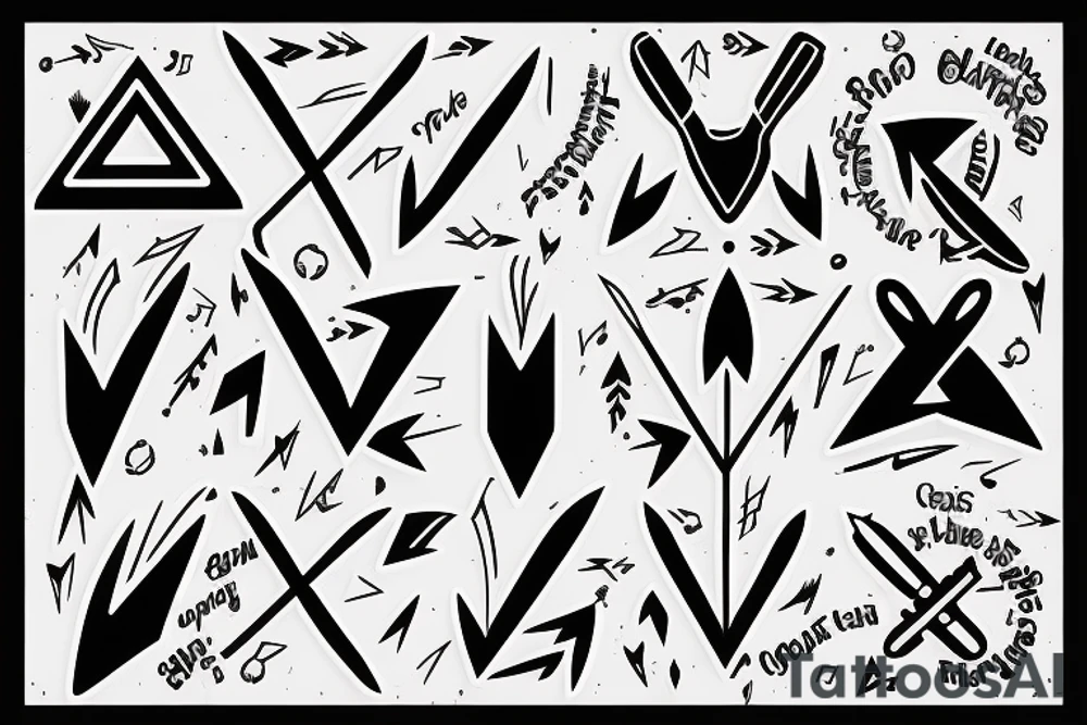 one arrow, with signs that mean life is not easy tattoo idea