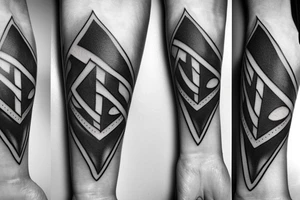 man tattoo with a big arrow crossing the forearm tattoo idea