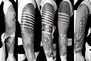 American flag sleeve tattoo idea