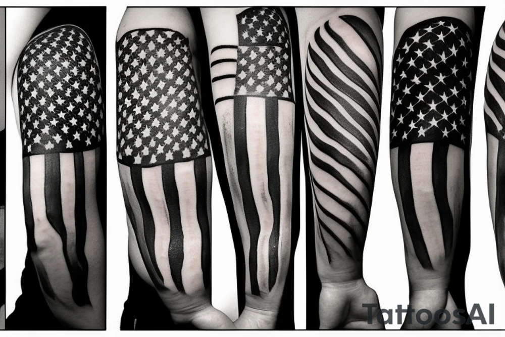 American flag sleeve tattoo idea