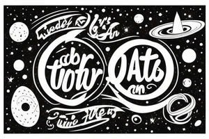 father and son against the backdrop of time, the universe tattoo idea
