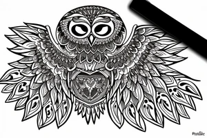 Owl with mandala tattoo idea