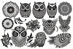 Owl with mandala tattoo idea