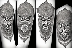 Owl with mandala tattoo idea