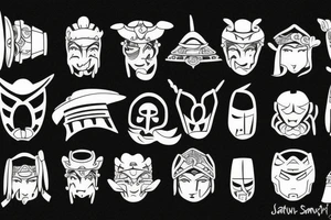 Samurai walking away tattoo idea