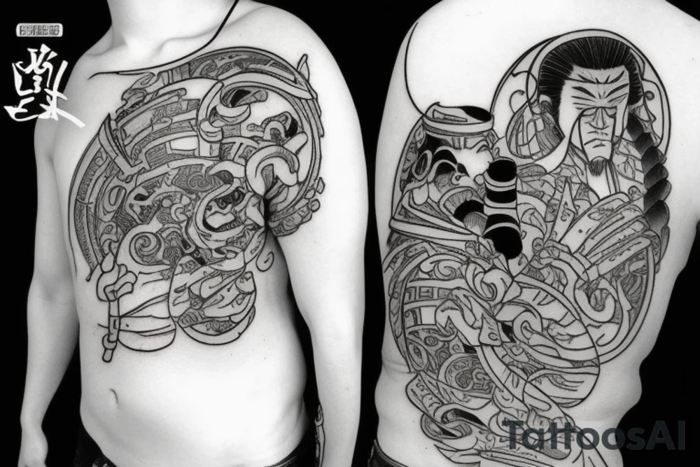 Samurai walking away tattoo idea