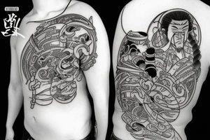 Samurai walking away tattoo idea