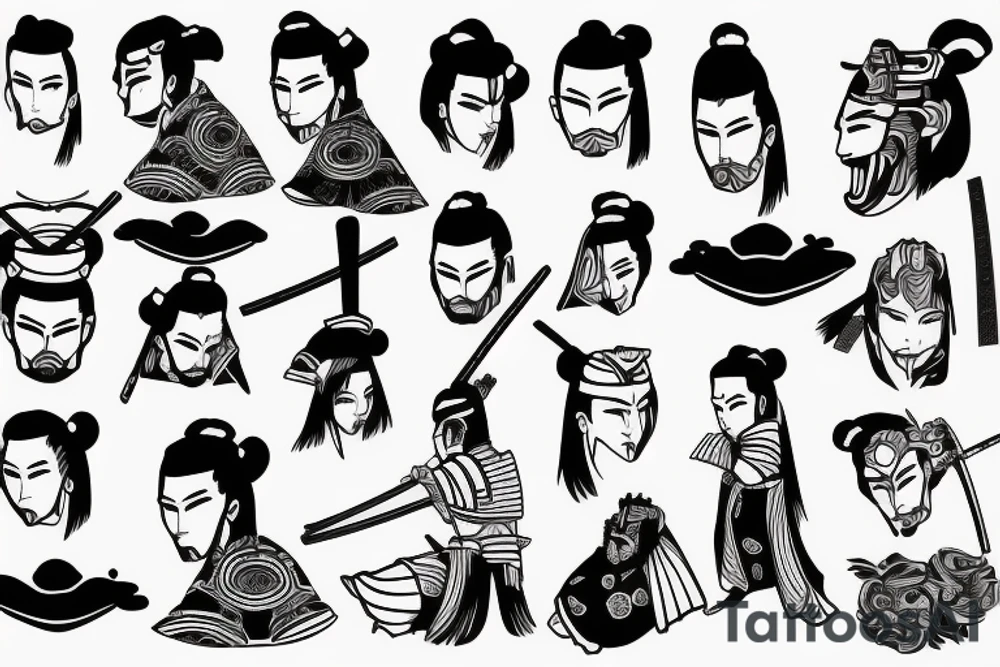 Samurai walking away tattoo idea