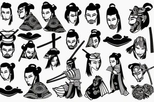 Samurai walking away tattoo idea