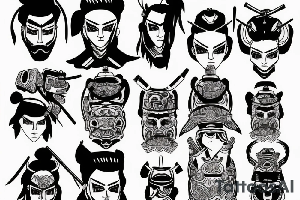 Samurai walking away tattoo idea