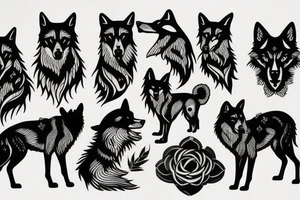 Shadow black wolf tattoo idea