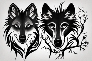 Shadow black wolf tattoo idea