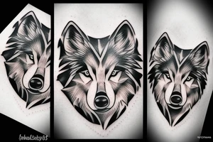 Shadow black wolf tattoo idea