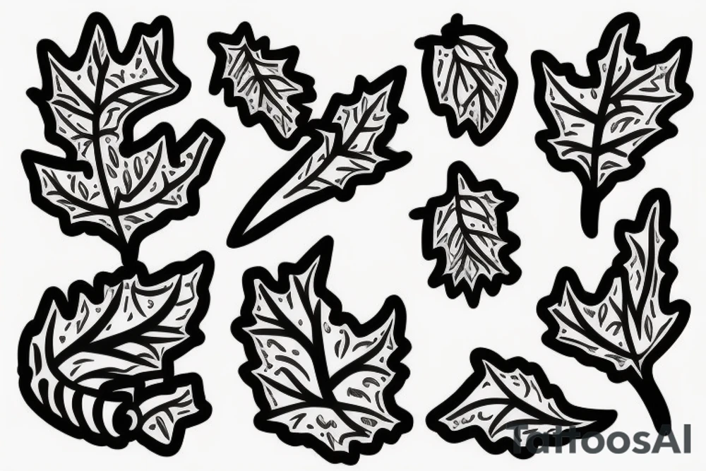 oak tree and acorns tattoo idea