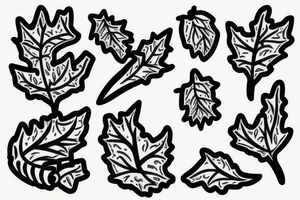 oak tree and acorns tattoo idea