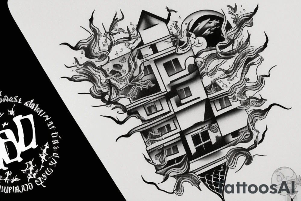 Hurricane behind a door tattoo idea