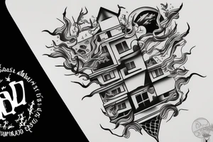 Hurricane behind a door tattoo idea