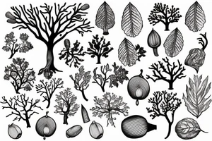 oak tree and acorns tattoo idea