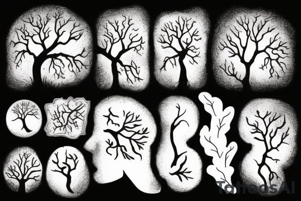 oak tree and acorns tattoo idea