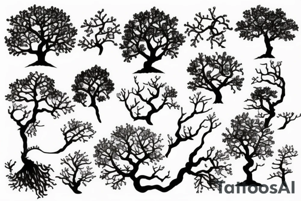 oak tree and acorns tattoo idea