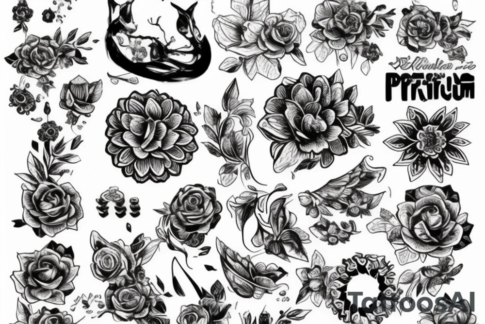 Колос пшеницы змея ромашка и стрелец tattoo idea