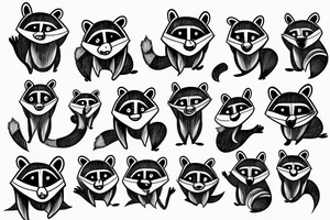 Agressive raccoon tattoo idea