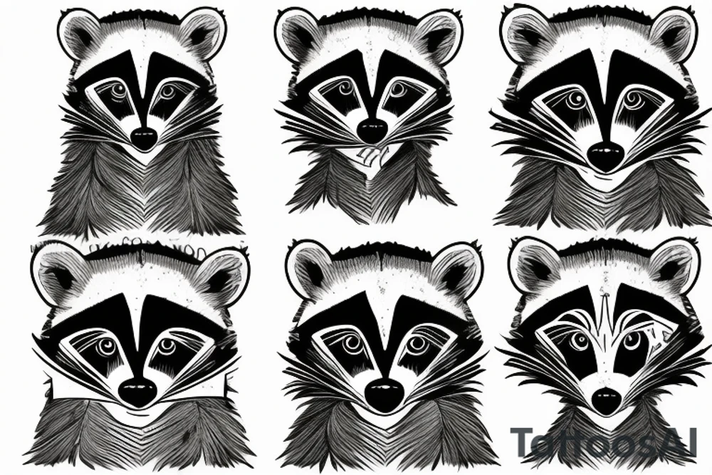 Agressive raccoon tattoo idea