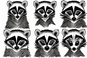 Agressive raccoon tattoo idea