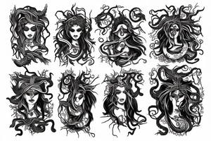 medusa on fire tattoo idea