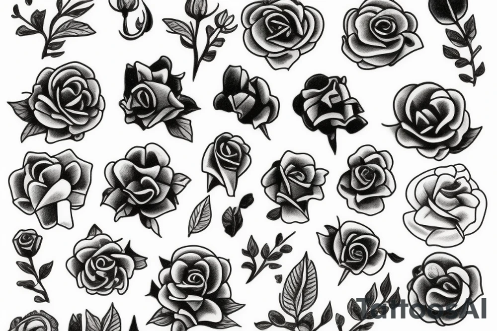 Flover tiny small not rose tattoo idea