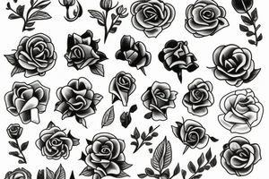 Flover tiny small not rose tattoo idea