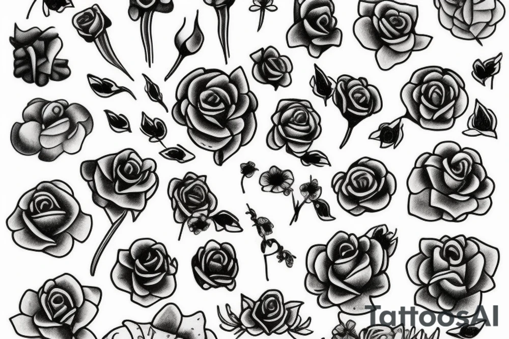 Flover tiny small not rose tattoo idea