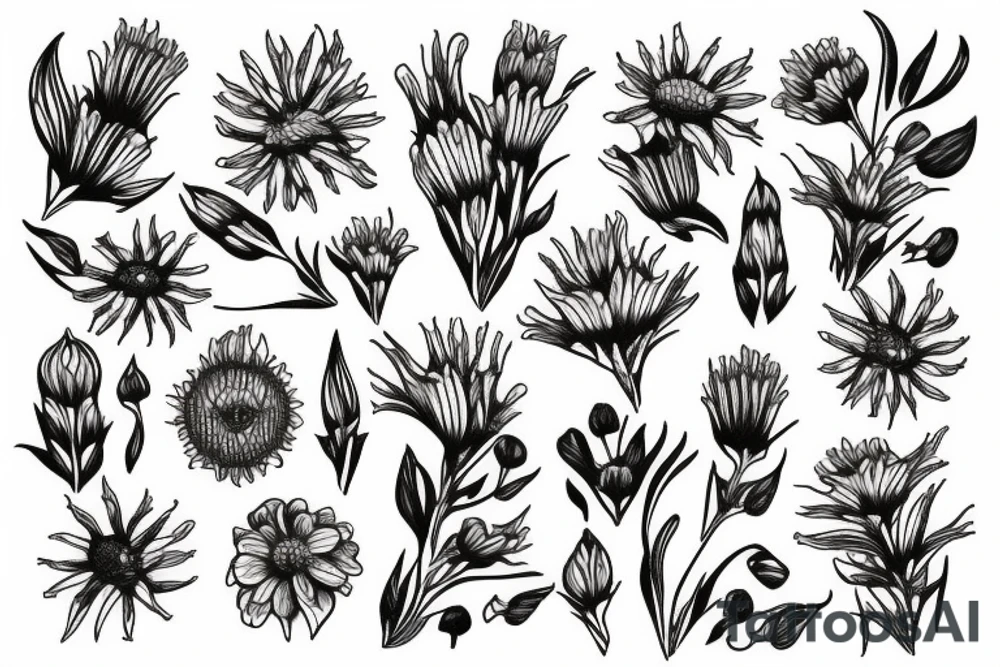 cornflower tattoo idea