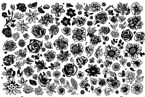 Flowers with cute faces in the middle tattoo idea