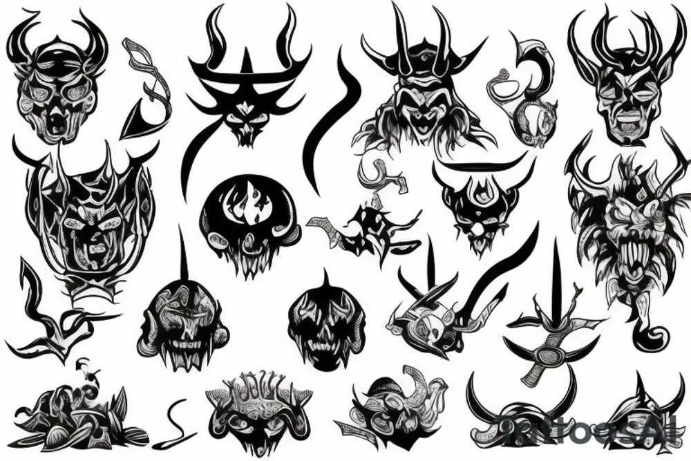 Devil with trident tattoo idea
