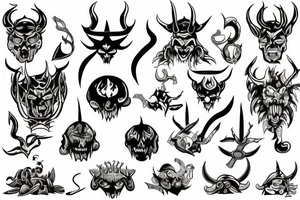 Devil with trident tattoo idea