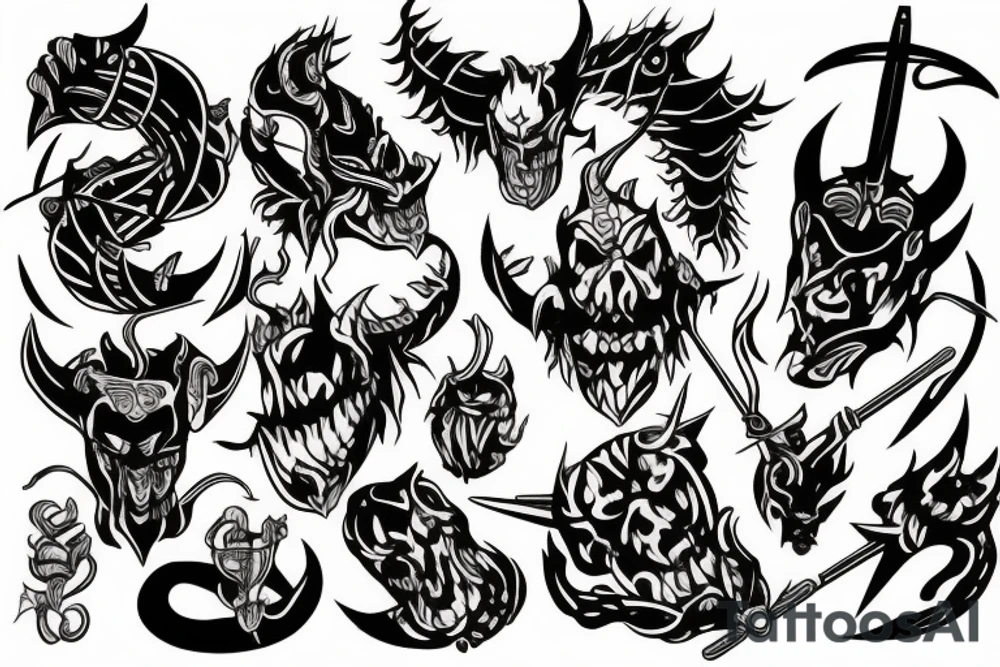 Devil with trident tattoo idea